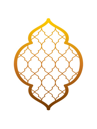 Moroccan motif background in the golden gradientの写真素材