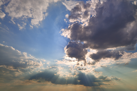 Photogpraphy of blue sky with white clouds.の写真素材