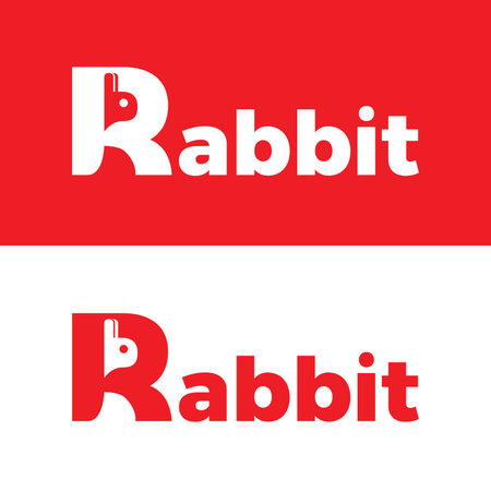 Rabbit Letter R Logo Template Design Vectorのイラスト素材