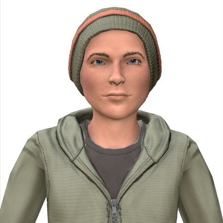portrait of a cool boy 3d illustration