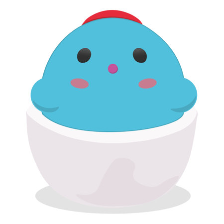 Blue cute plush toy illustrationのイラスト素材