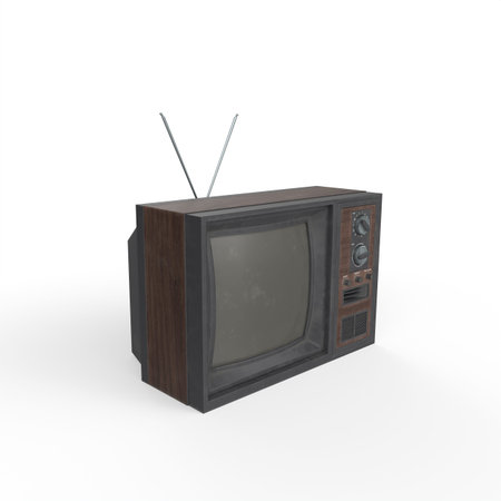 old tv isolated on white background