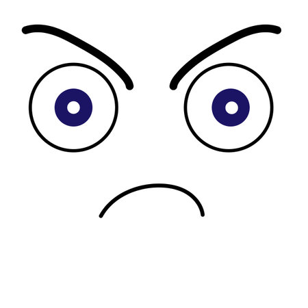 Funny face with eyes and mouth on white background. vector illustration.のイラスト素材