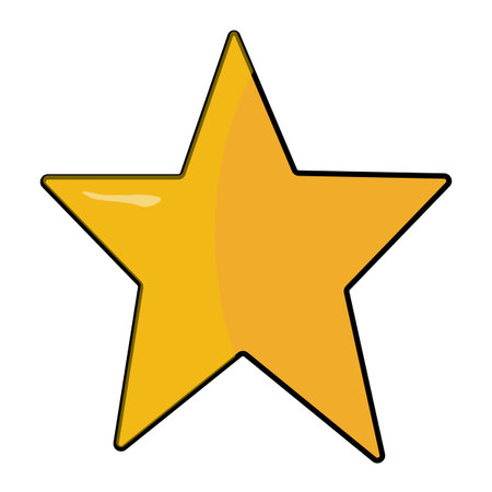 star icon cartoon isolated vector illustration graphic design in yellow and orange colors