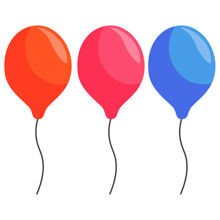 Set of colored balloons isolated on a white background. vector illustration.のイラスト素材