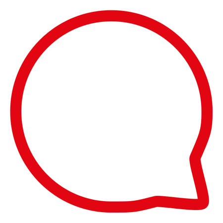 Speech bubble flat icon. Vector red symbol. Pictogram is isolated on a white background. Trendy flat style illustration for web site design, , ads, apps, user interface.のイラスト素材