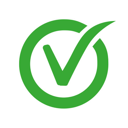 Green check mark icon. Checkmark icon. vector illustration. Flat design style.のイラスト素材