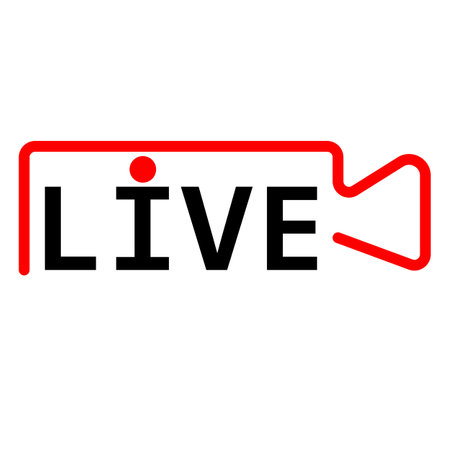 Live red icon. Flat illustration of live red icon for web designのイラスト素材