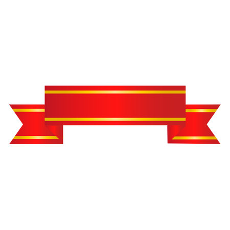 Red ribbon icon. Flat illustration of red ribbon icon for web designのイラスト素材
