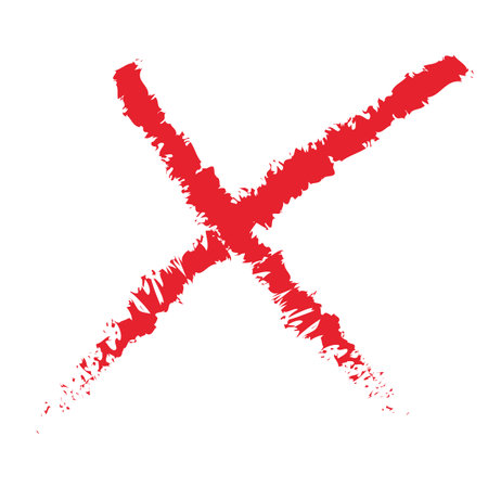cross red grunge vector icon. Illustration isolated for graphic and web design.のイラスト素材