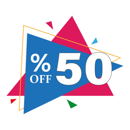 Discount Label up to 50% off Vector Template Design Illustrationのイラスト素材