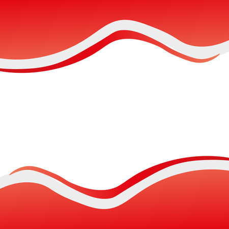 Abstract background with red and white wavy lines. vector illustration.のイラスト素材