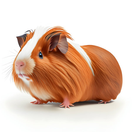 Guinea pig isolated on a white background. 3D illustration.の素材