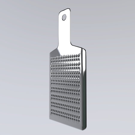 3d illustration of grater over gray background with vignetteの写真素材