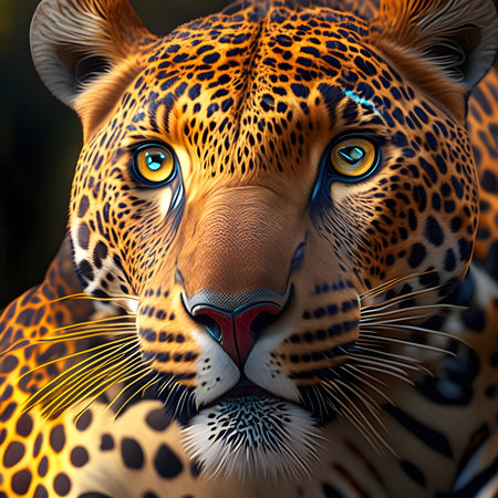 Leopard portrait. 3D illustration. 3D CG. High resolution.の素材