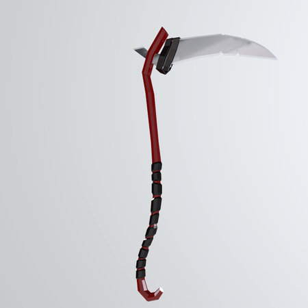 3d render of an ice ax on a white background with shadowの写真素材