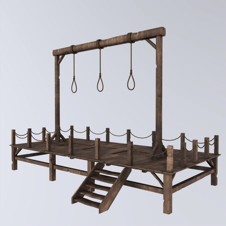 Wooden swing isolated on white background. 3d rendered image.