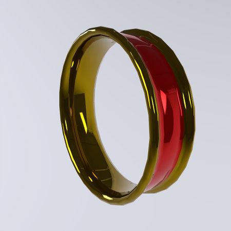 Wedding ring on a white background. 3D rendering.の写真素材