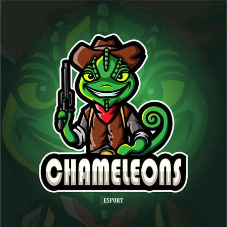Chameleon esport logo mascot designのイラスト素材