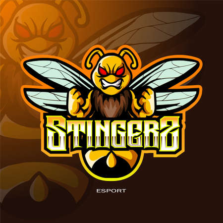 Bee stingers mascot e sport design.のイラスト素材