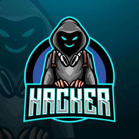 Hacker esport logo mascot designのイラスト素材