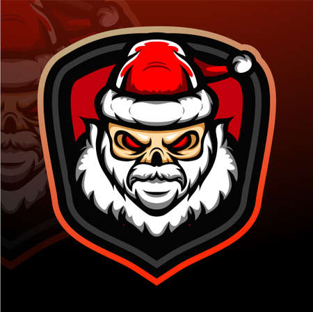 Head of santa skull. sport logo mascot designのイラスト素材