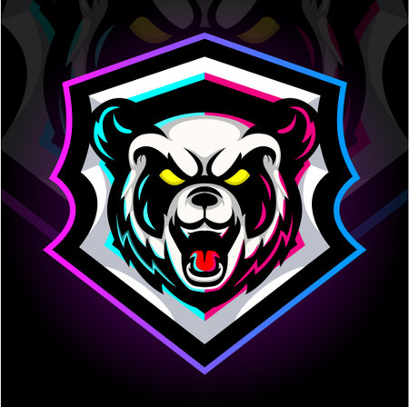 The head of panda mascot. esport logo design
