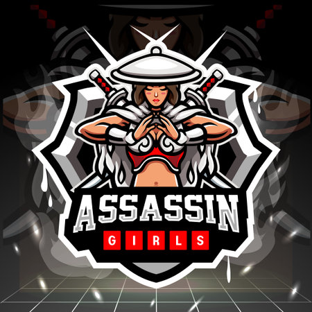 Assassin mascot. esport logo designのイラスト素材