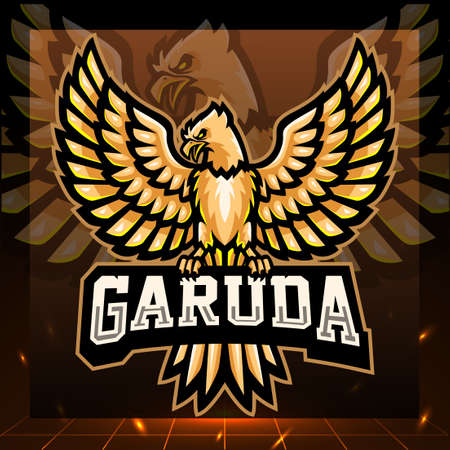 Garuda mascot. esport logo designのイラスト素材