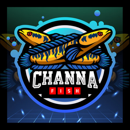 Channa maru fish mascot. esport logo designのイラスト素材