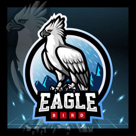 Harpy eagle mascot. esport logo designのイラスト素材