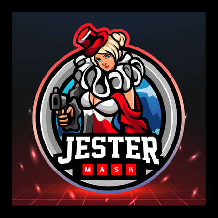 Jester mascot. esport logo designのイラスト素材