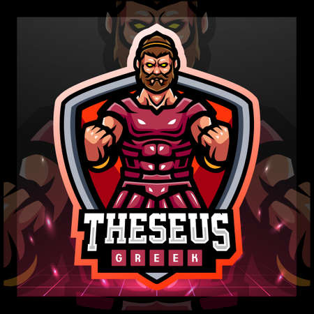 theseus greek mascot. esport logo designのイラスト素材
