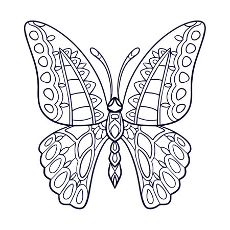 Beautiful butterfly mandala arts isolated on white backgroundのイラスト素材