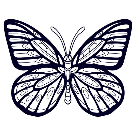 Beautiful butterfly mandala arts isolated on white backgroundのイラスト素材
