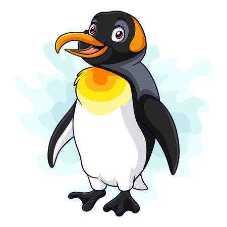 Cartoon penguin on white backgroundのイラスト素材