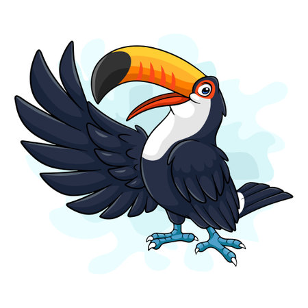 Cartoon toucan bird on white backgroundのイラスト素材