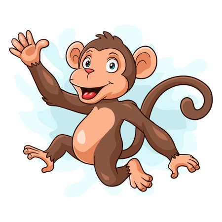 Cartoon monkey on white backgroundのイラスト素材