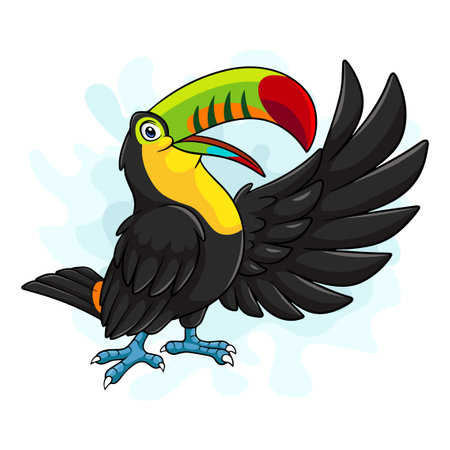 Cartoon toucan bird on white backgroundのイラスト素材