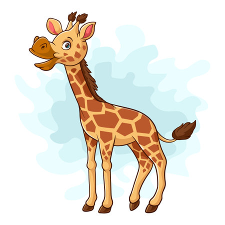 Cartoon giraffe on white backgroundのイラスト素材