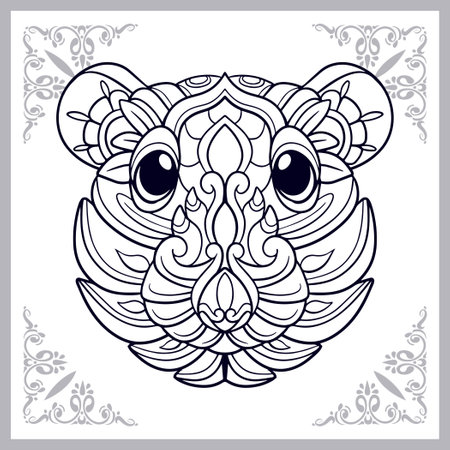 rat head mandala arts isolated on white backgroundのイラスト素材