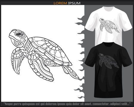 sea turtle Mandala arts. isolated on white background.のイラスト素材