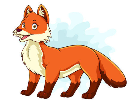Cartoon fox isolated on white backgroundのイラスト素材