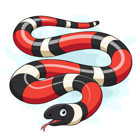 Cartoon milk snake on white backgroundのイラスト素材