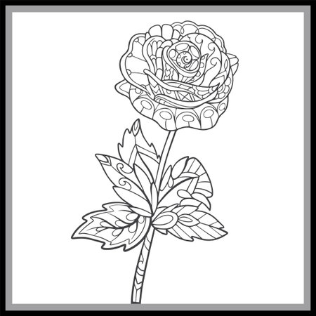 Roses flower mandala arts isolated on black background.のイラスト素材