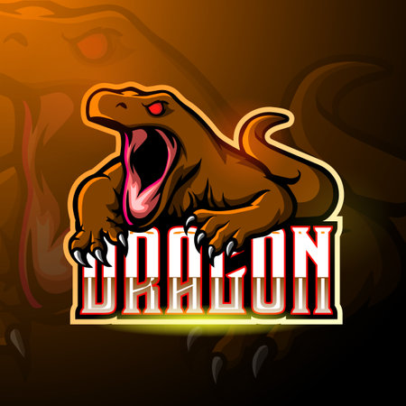 Komodo dragon esport  mascot designのイラスト素材
