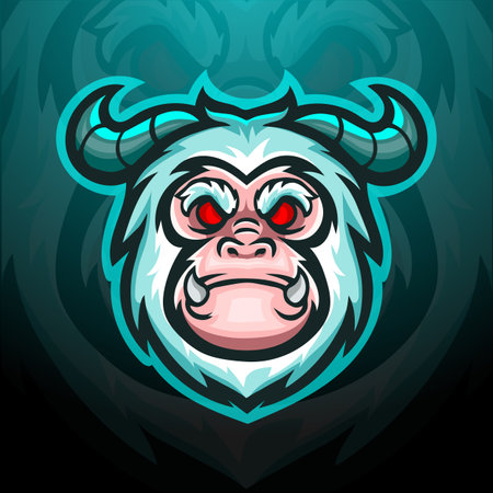 Yeti e sport mascot designのイラスト素材