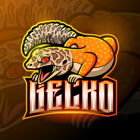 Gecko mascot. esport designのイラスト素材