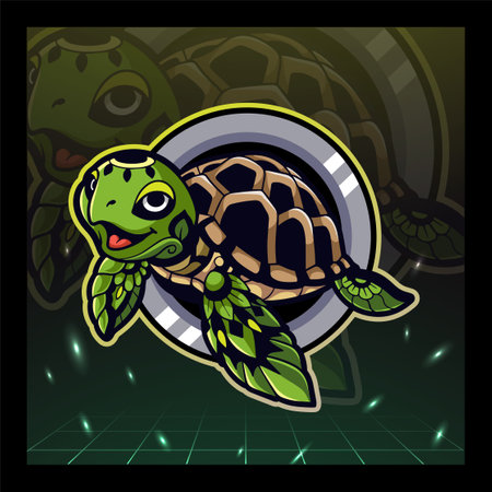 Sea Turtle mascot esport  designのイラスト素材