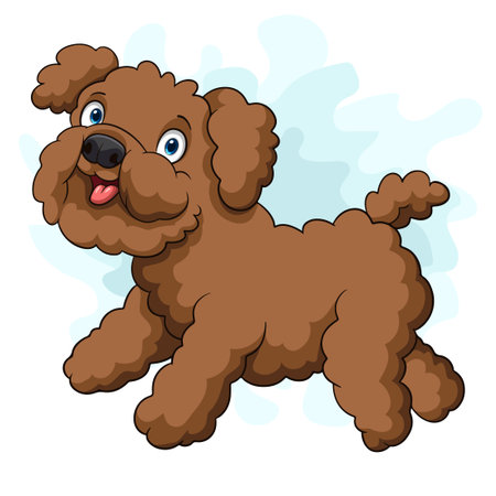 Cartoon puddle dog isolated on white backgroundのイラスト素材